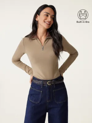 Half-Zip Mockneck Brami Top