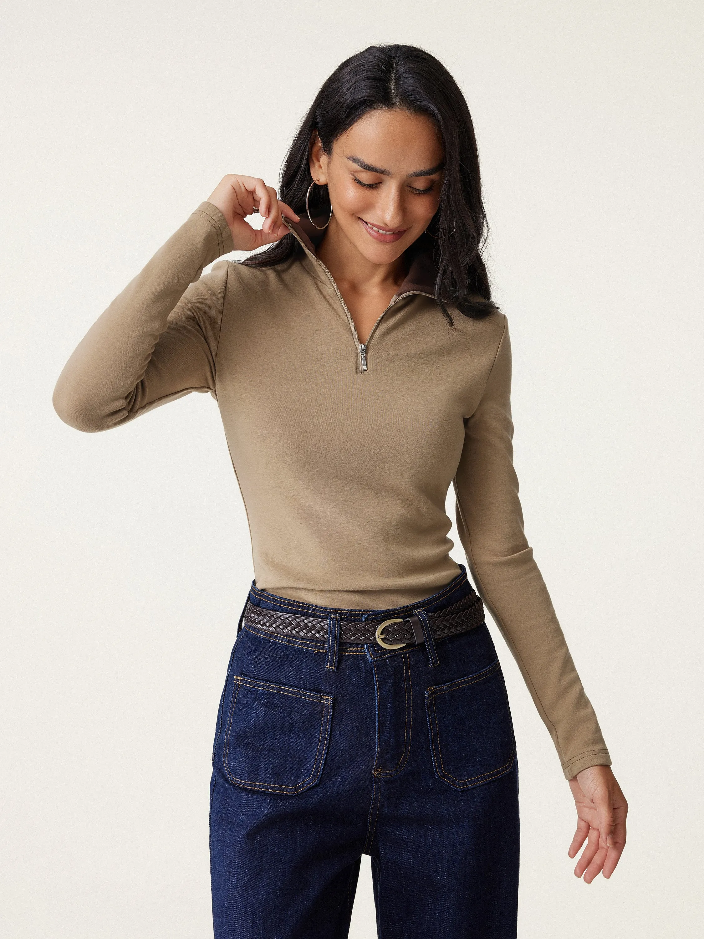 Half-Zip Mockneck Brami Top