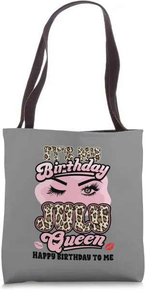Happy Birthday Girl Born July Sassy Queen Leopard Women Tote Bag