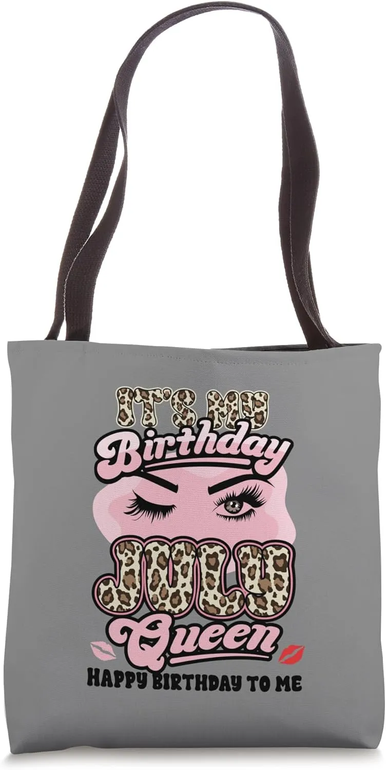 Happy Birthday Girl Born July Sassy Queen Leopard Women Tote Bag