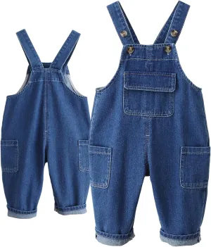 Happy Cherry Infant Baby Boys Girls Denim Overalls Romper Suspender Wide Leg Jean Big Pants Jumpsuit Outfit Clothes