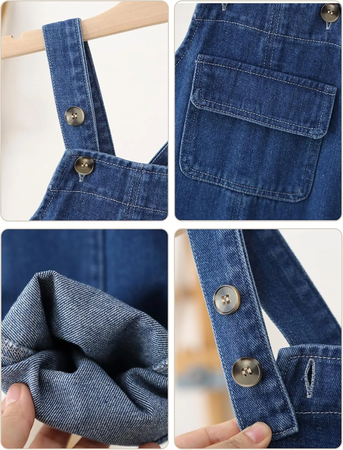 Happy Cherry Infant Baby Boys Girls Denim Overalls Romper Suspender Wide Leg Jean Big Pants Jumpsuit Outfit Clothes