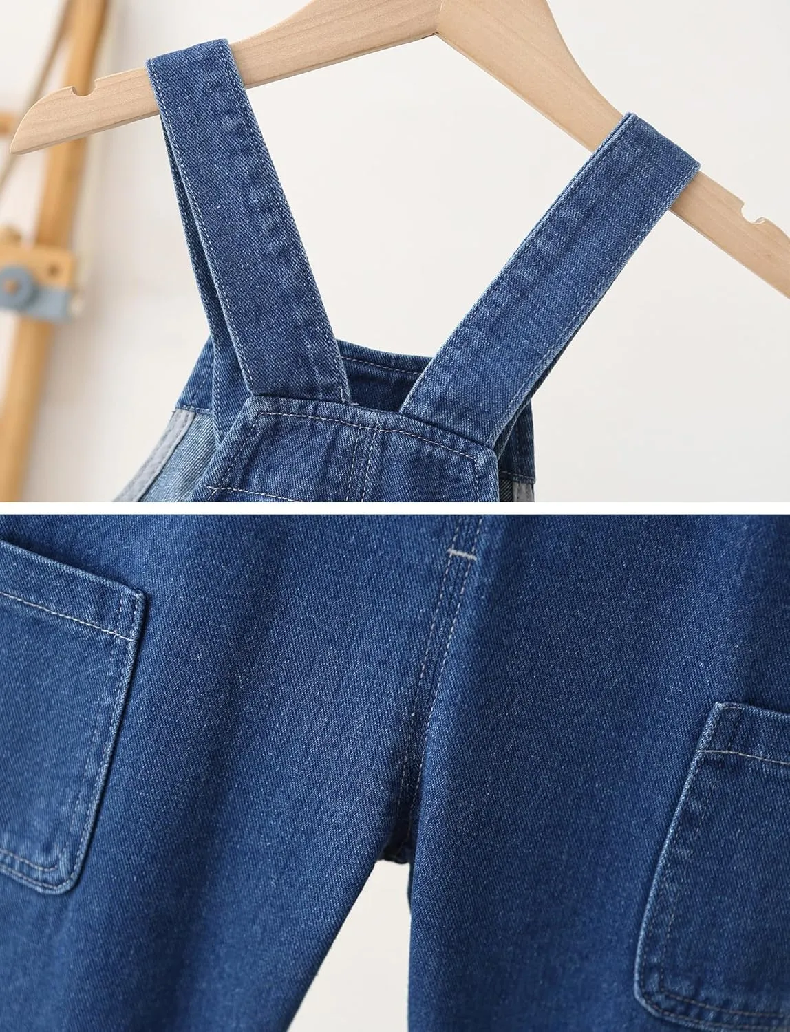 Happy Cherry Infant Baby Boys Girls Denim Overalls Romper Suspender Wide Leg Jean Big Pants Jumpsuit Outfit Clothes