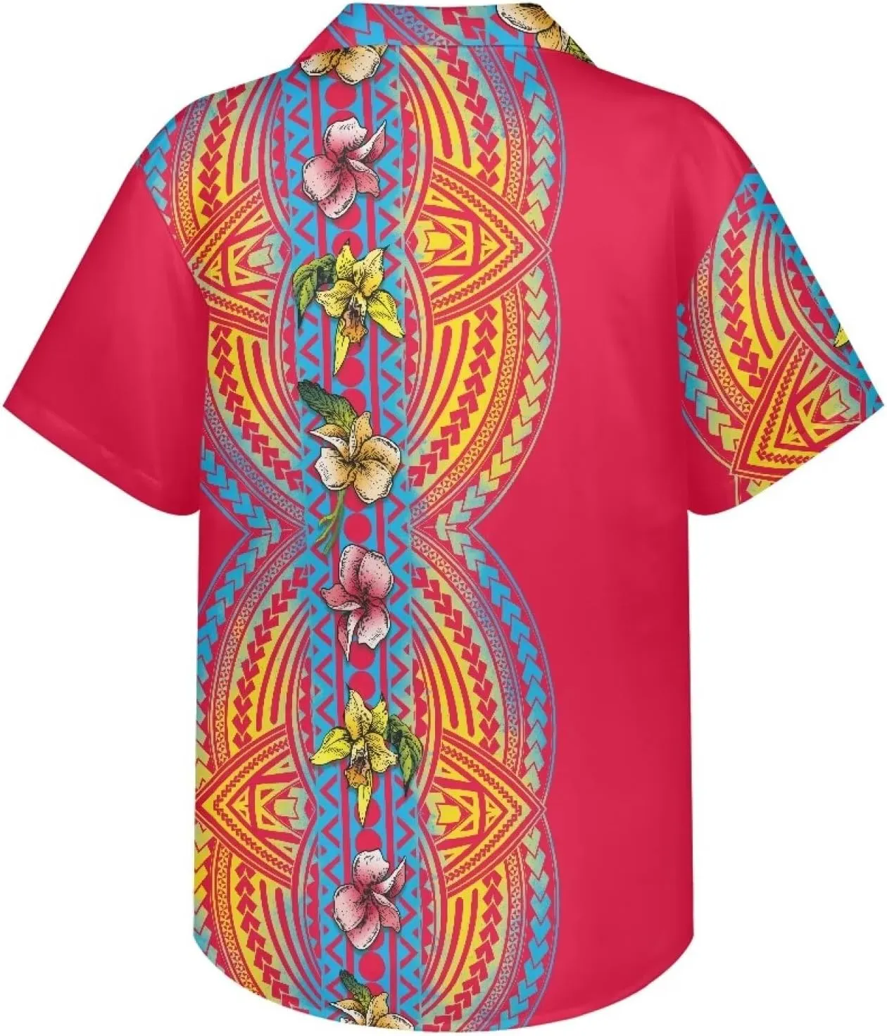 Hawaiian Dresses for Couples Polynesian Puletasi Samoan Traditional Dress with Shirt Pareo Sarong Lavalava Set