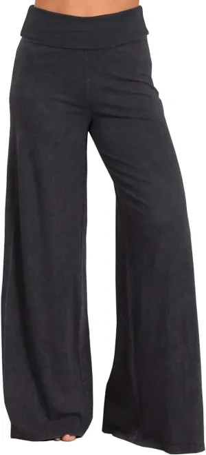 HEYHUN Womens Casual Tie Dye Solid Wide Leg Bottom Boho Hippie Lounge Palazzo Pants S-3XL