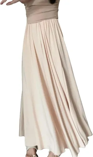 High Waisted lace up Long Skirt Solid Color Pleated Slit Slim Irregular midi Skirt, Suitable for Working Ladies.