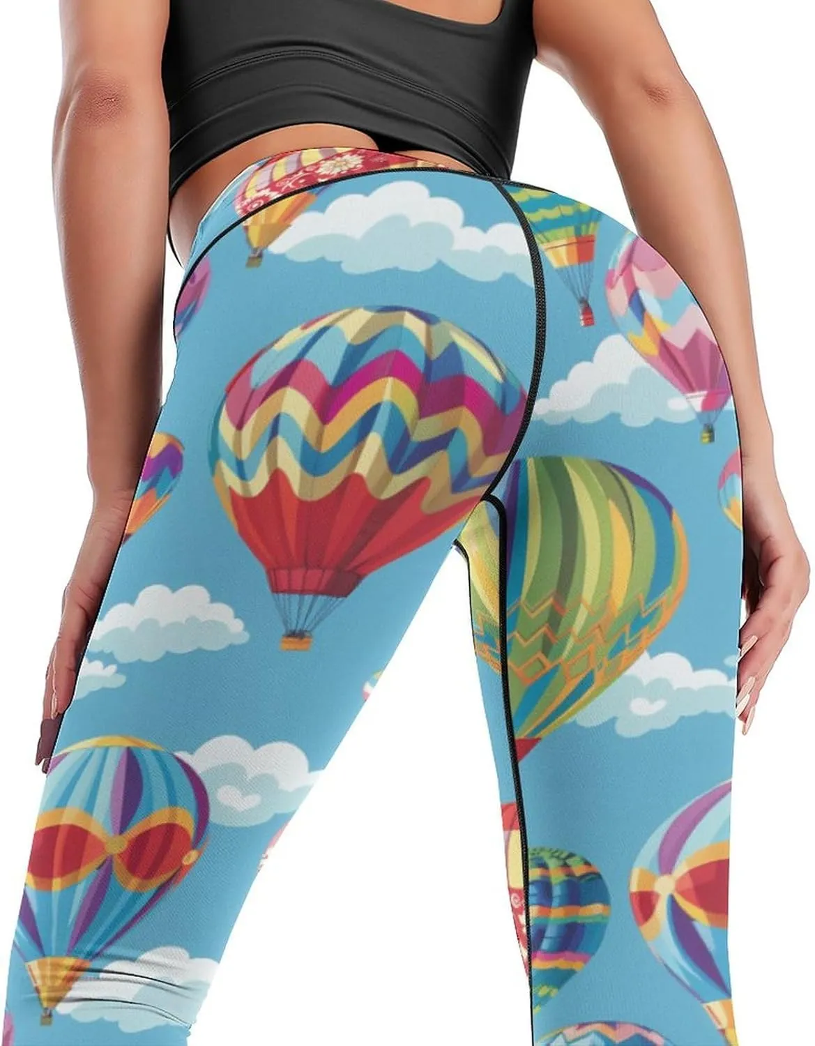 Hot Air Balloons Yoga Pants with Pockets for Women High Waisted Leggings Tummy Control Pants