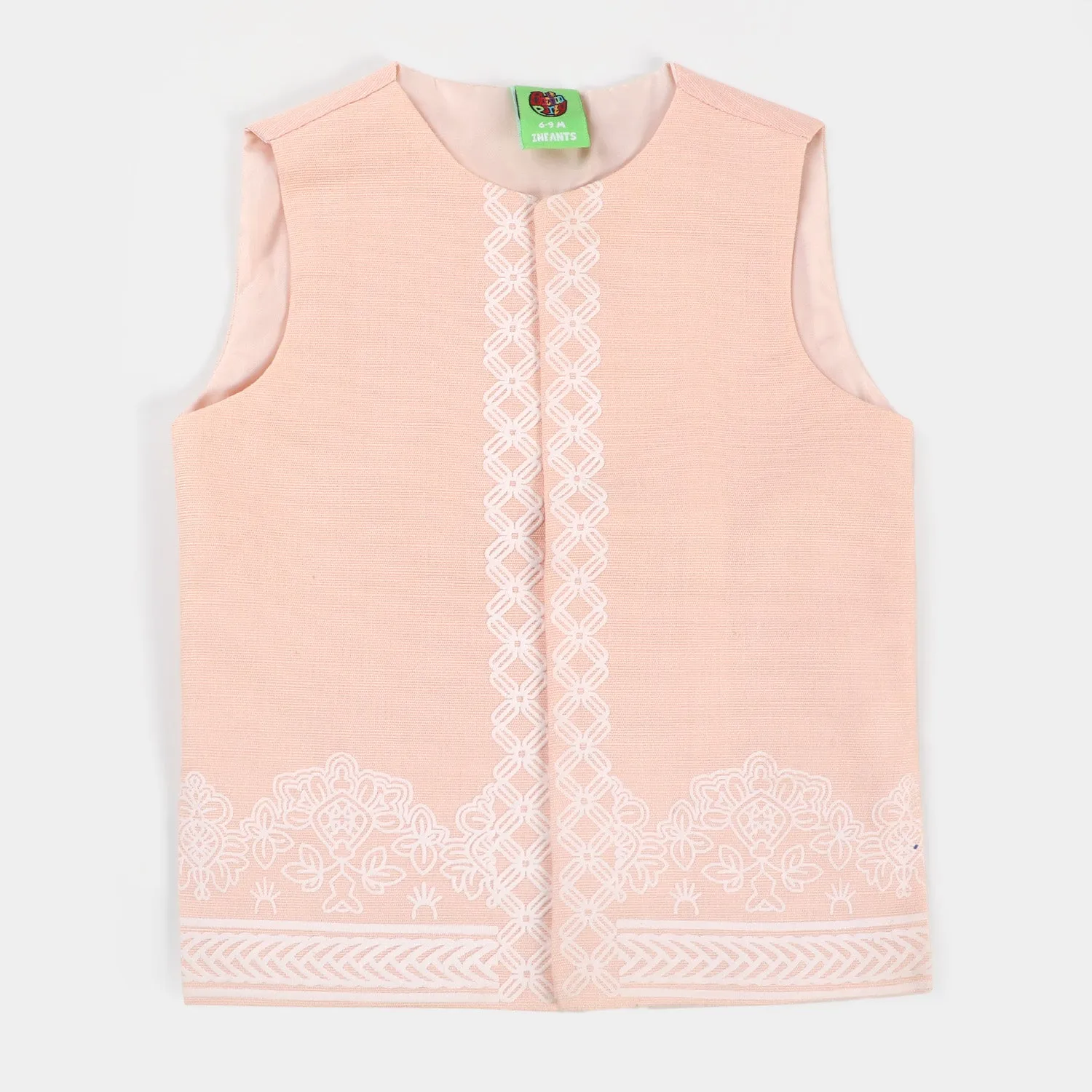 Infant Boys Cotton 3PCs Suit - Light Peach
