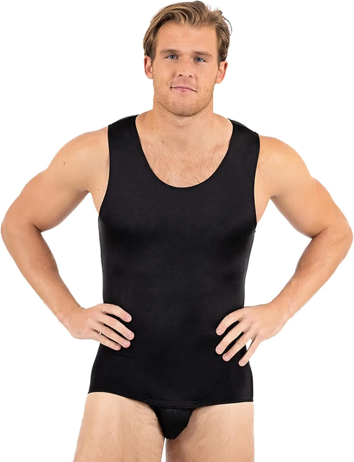 Insta Slim Mens Compression Slimming Tank Bodysuit (made in the USA)