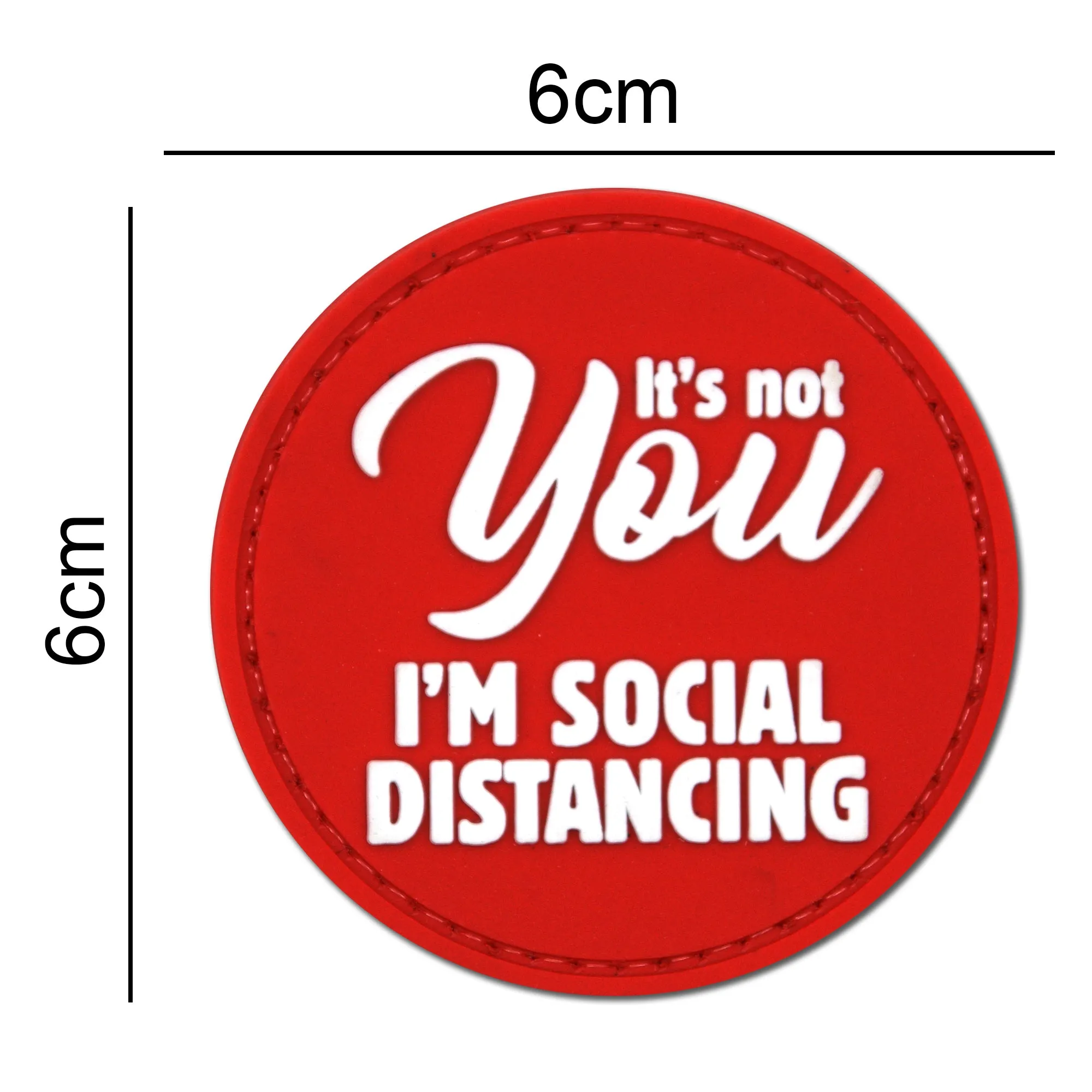 It's Not You, I'm Social Distancing Patch Red/White