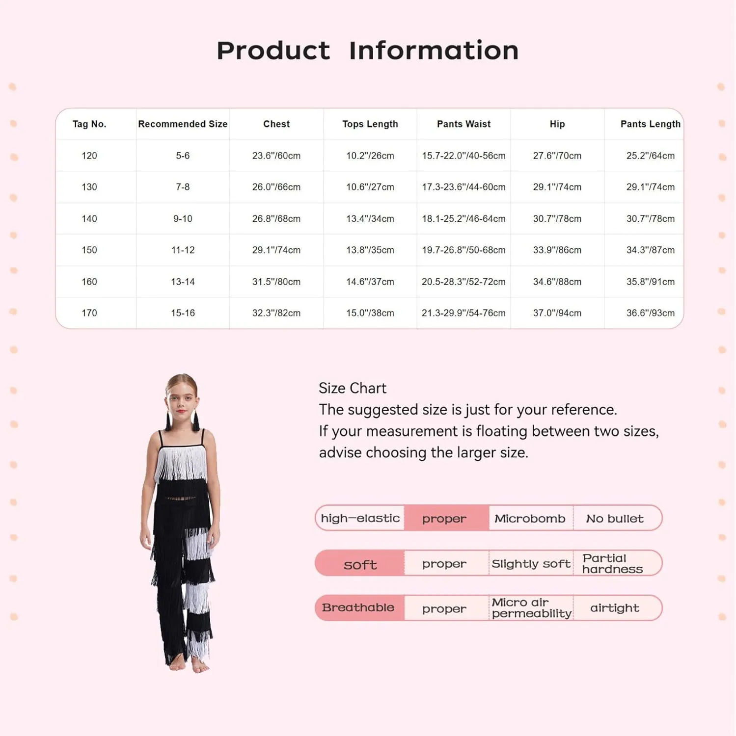 Kids Girls Latin Dance 3 Piece Outfit Tassel Cami Top and Pants Fringe Ear Clips Set Salsa Ballroom Dancewear