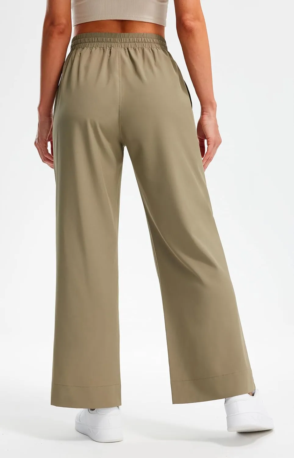 Libin Women's Lightweight Wide Leg Pants 27"/29" High Waisted Casual Work Pants Lounge Flowy Trousers with Pockets
