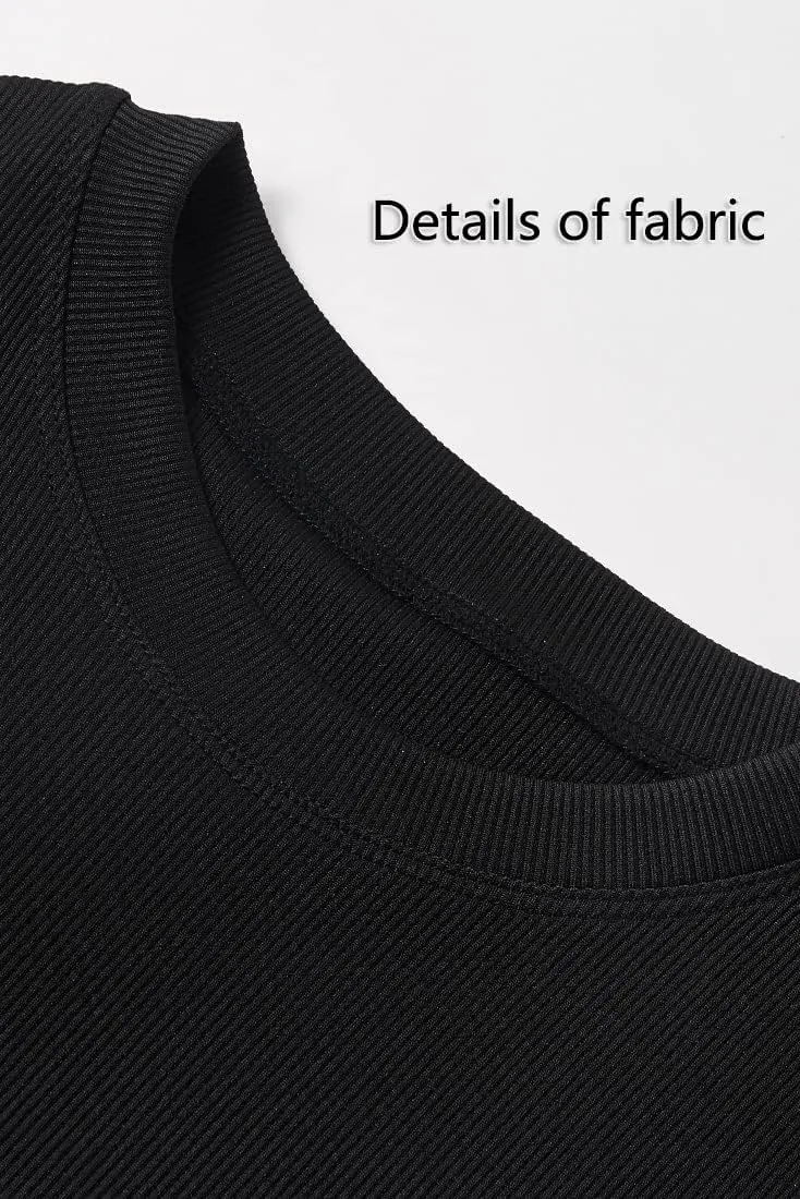 LICOBOD XS-3XL Casual Workout Two Piece Outfits for Women Short Sleeve T-shirt Elastic High Waist Shorts Sets Streetwear