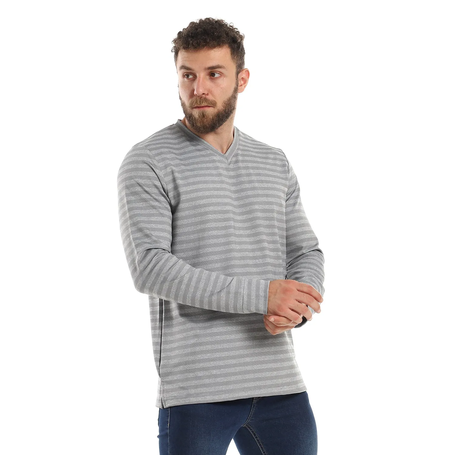 Lightweight Slip On V-Neck Sweatshirt - Kady