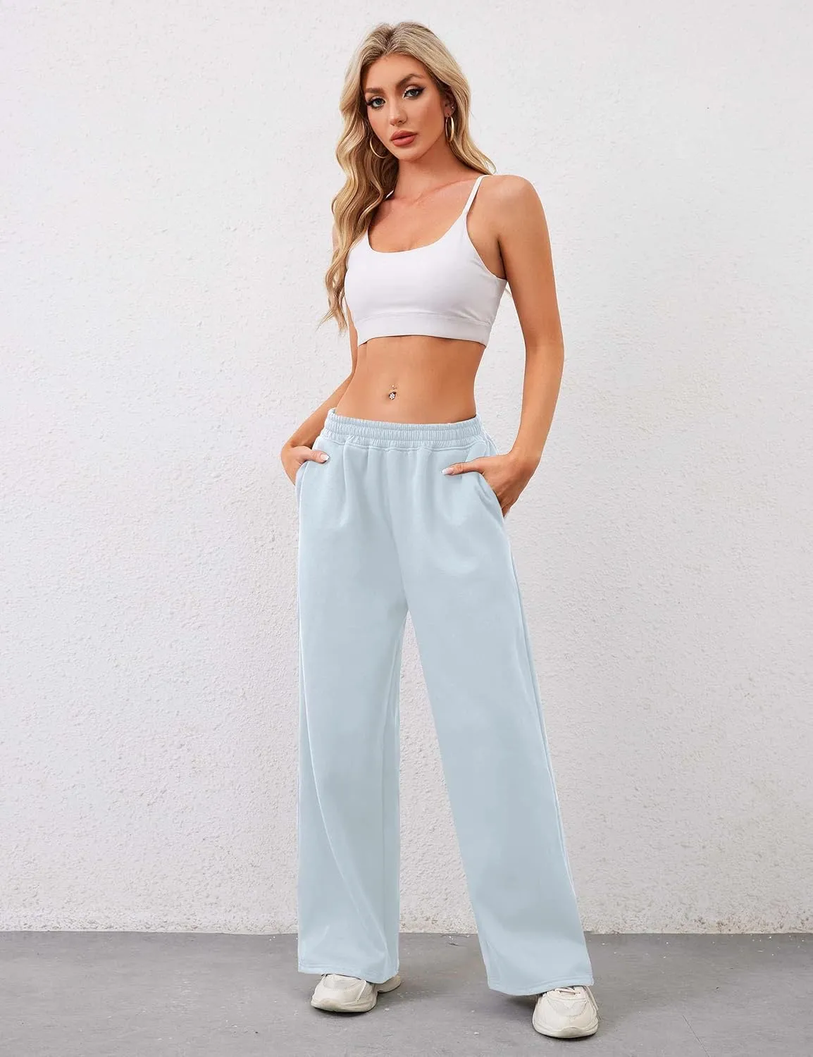 Livtany Womens Straight Leg Graphic Bow Print Sweatpants Wide Leg Elastic Waistband Lounge Pant Lounge Joggers with Pockets
