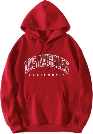 Los Angeles Hoodie California Sweatshirt Aesthetic Clothes Girls Long Sleeve Pullover Oversized Hoodie for Women