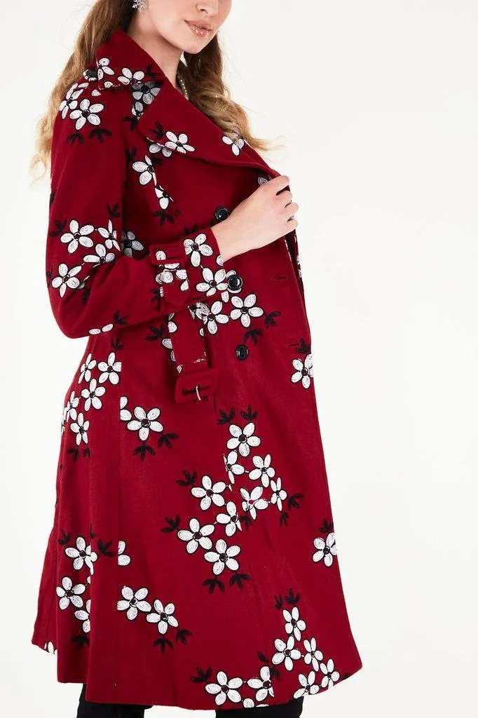 Marjorie Floral Trench Coat
