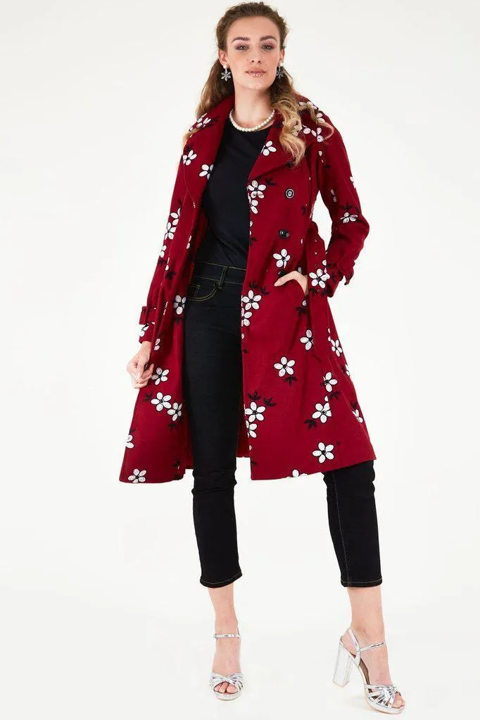 Marjorie Floral Trench Coat