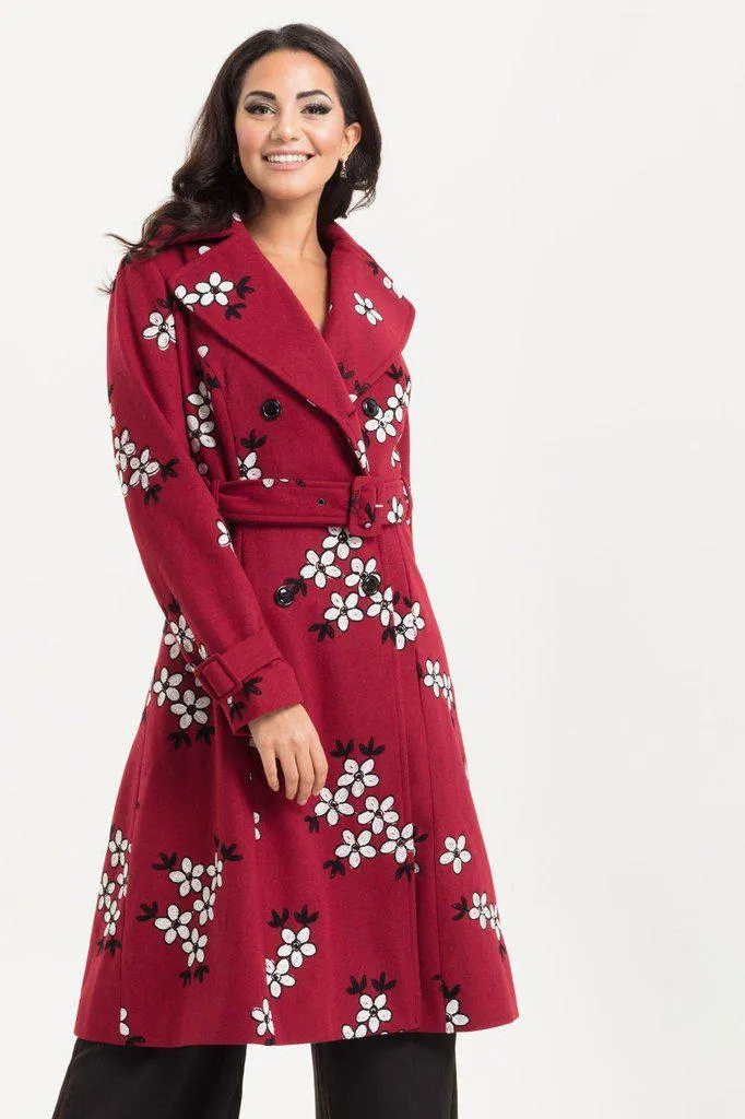 Marjorie Floral Trench Coat