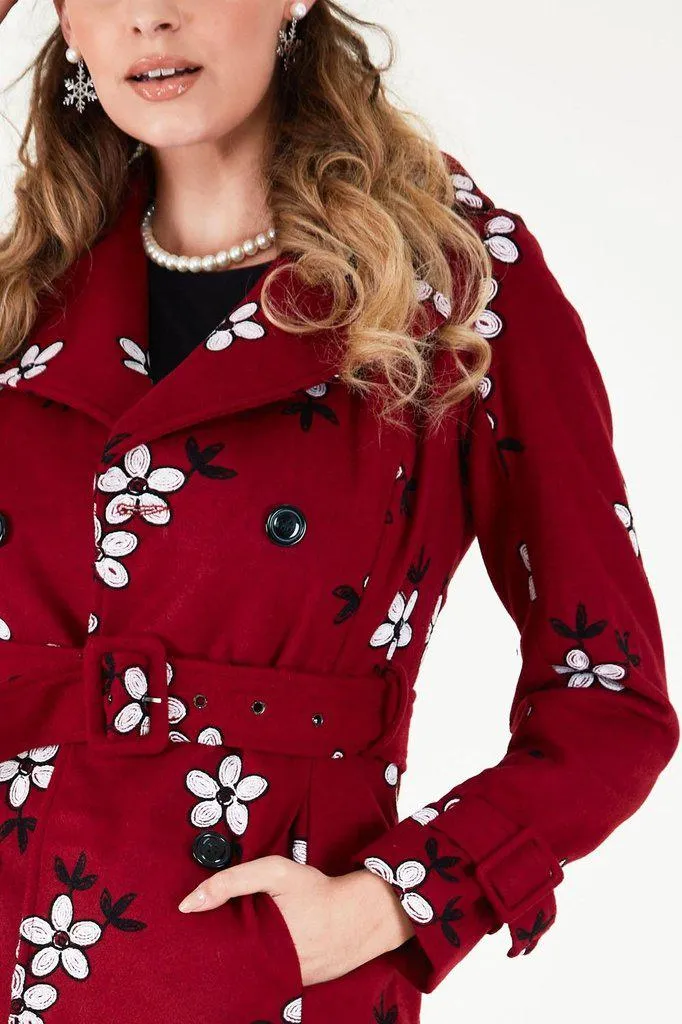 Marjorie Floral Trench Coat