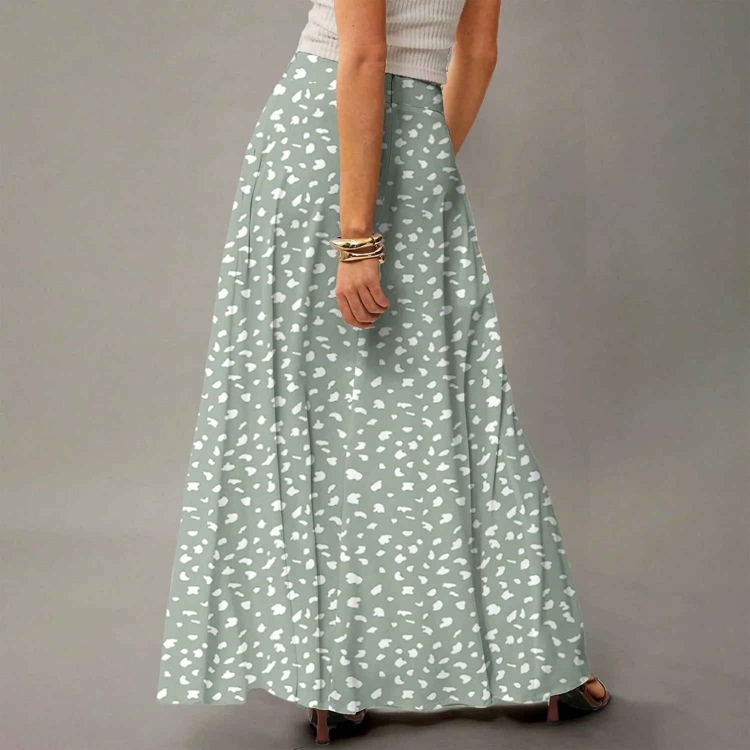 Maxi Skirts for Women 2025 Floral Boho High Waisted Long Skirt with Pockets Flowy Beach Vacation A Line Skirt