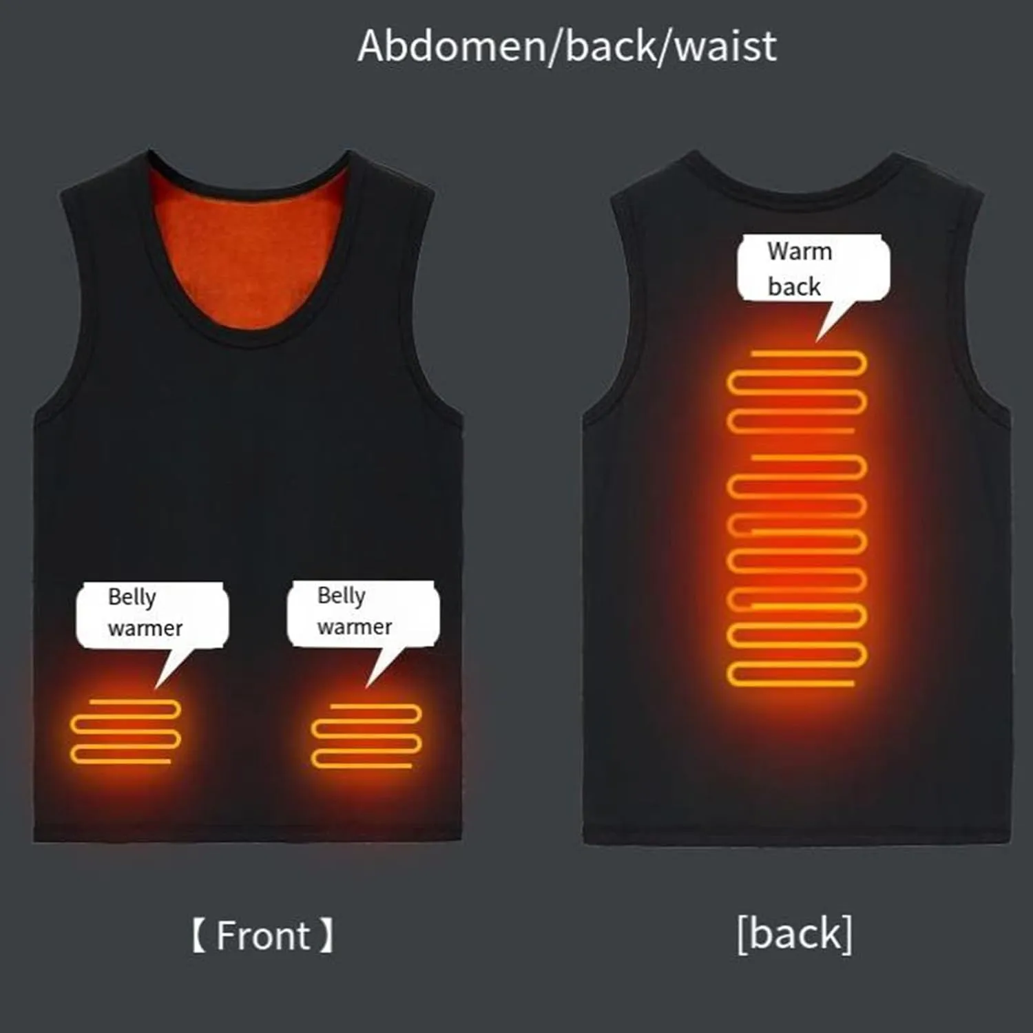 Men and Womens Heated Tank Tops Fall Winter Unisex Fleece Lining Warm Waistcoat 3-Heating Base Vest Undershirt Tops