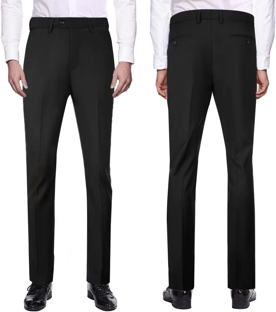 Mens 3 Piece Slim Fit Suit Set, 2 Button Solid Blazer Jacket Vest Pants Business Tuxedo