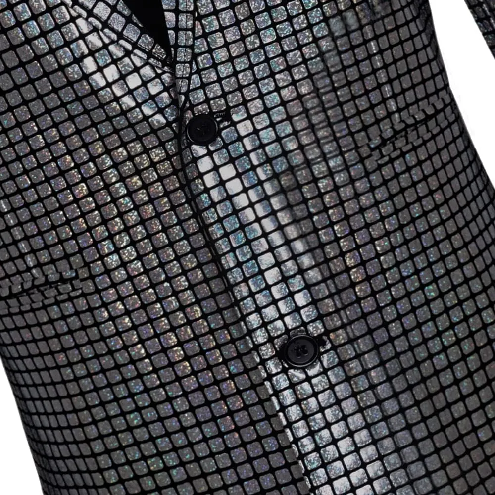 Men's 70s Disco Outfit Rainbow Suit Sequin Jacket and Pants Halloween Party Costume