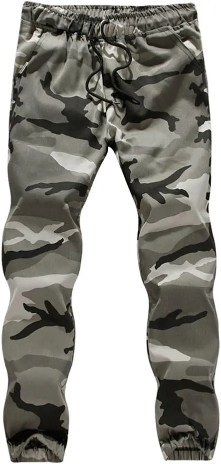 Men's Cargo Pants Outdoors Jogger Camo Slim Fit Sports Drawstring Plus Size Athletic Active Trousers
