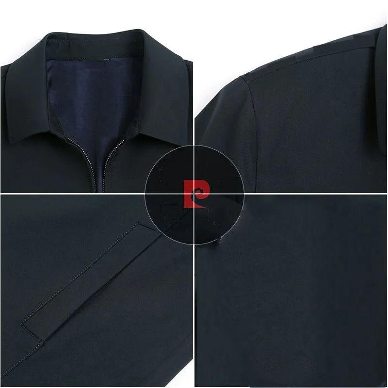 Mens Jackets And Coats Turn Down Collar Men Winter Jacket Zipper Side Pocket Clothing Fashion Long Sleeve Coat Men