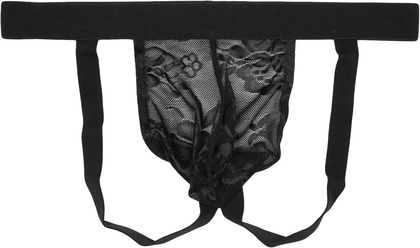 Men's Lace Sissy Thong Panties Sheer Briefs T-Back G-String Underwear Sexy Low Rise Mesh Bikini Underpants