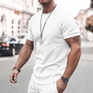 Men's Shirt and Shorts Set 2 Piece Outfits Fashion Summer Tracksuits Casual Sportwear Set