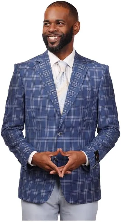 Mens Suit 2 & 3 Piece Plaid and Pinstripe Suit for Men Classic Regular fit Also in Big and Tall