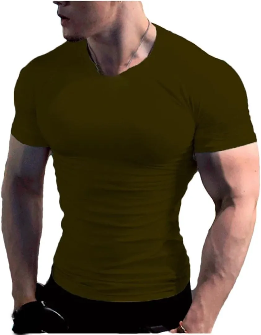 Mens Summer Running T Shirt Short Sleeve Quick Dry Gym Fitness Top Bodybuilding Soccer Football Shirt