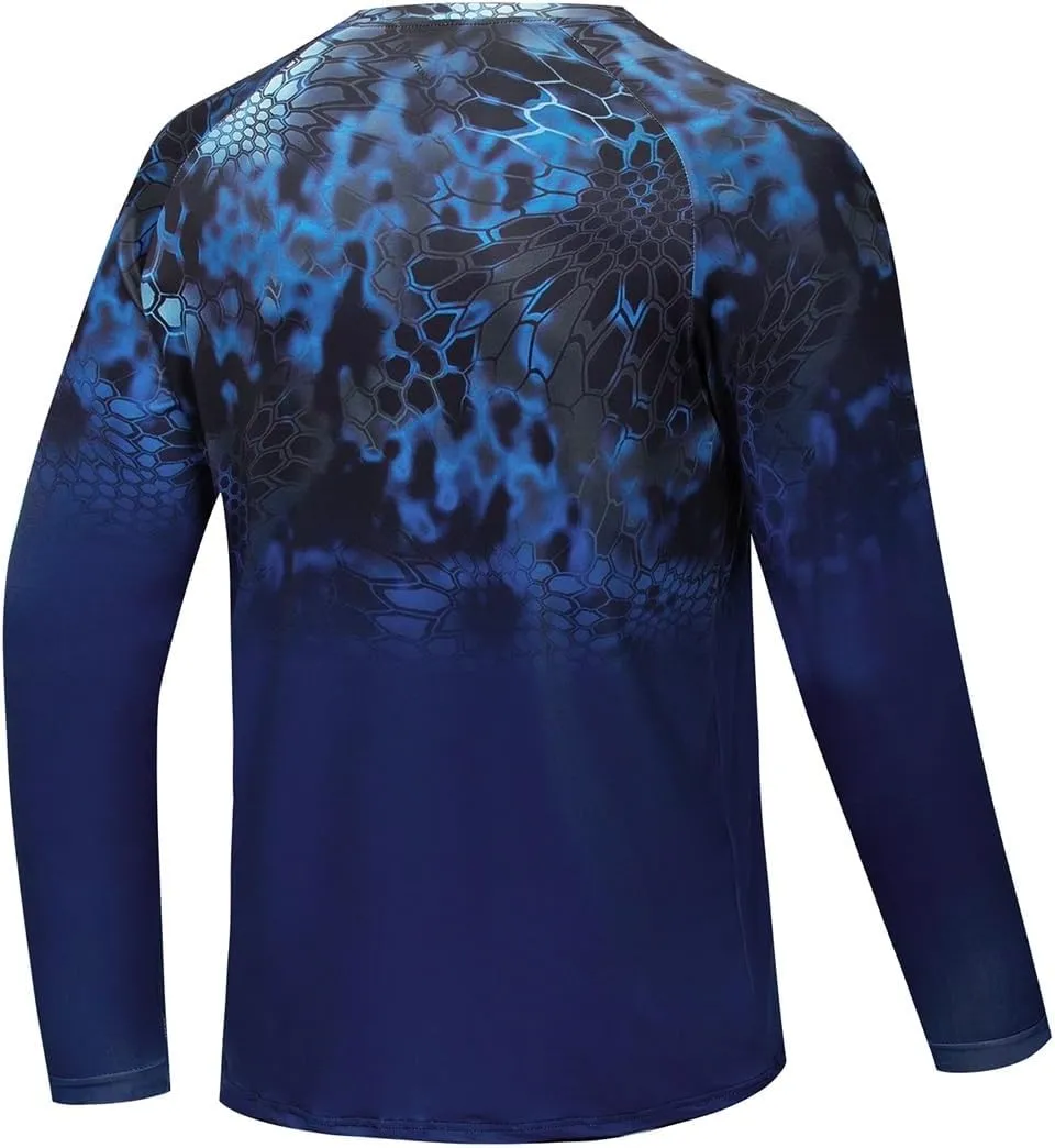 Men's Sunscreen Shirt UV-Resistant Fishing Shirt Rash-Resistant Quick Dry Moisture Absorption Long Sleeves