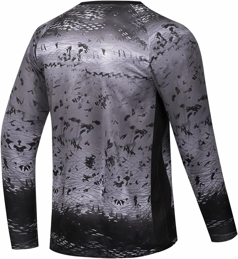 Men's Sunscreen Shirt UV-Resistant Fishing Shirt Rash-Resistant Quick Dry Moisture Absorption Long Sleeves