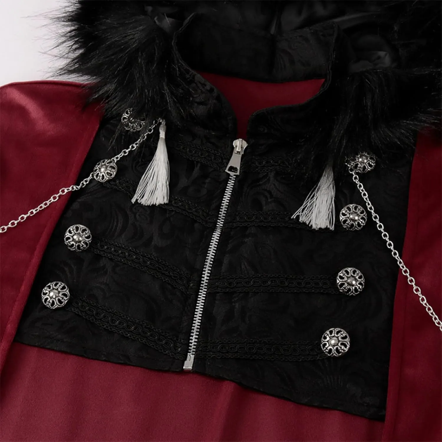 MIAOCOS Medieval Costume Cloak Long Cap Hooded Shirt Suit Renaissance Victorian Halloween Vampire Cosplay Party Show
