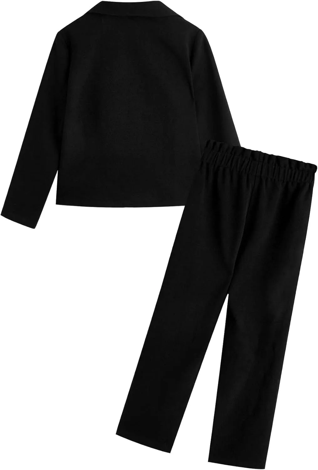 Milumia Girl's Two Piece Outfit Solid Open Front Blazer and Pants Set