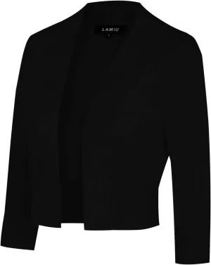 MINTLIMIT Women's Shrug Bolero Open Front 3/4 Sleeve Cropped Cardigan Sweater
