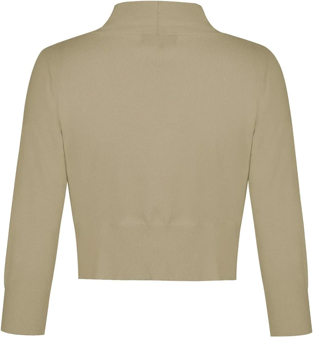 MINTLIMIT Women's Shrug Bolero Open Front 3/4 Sleeve Cropped Cardigan Sweater