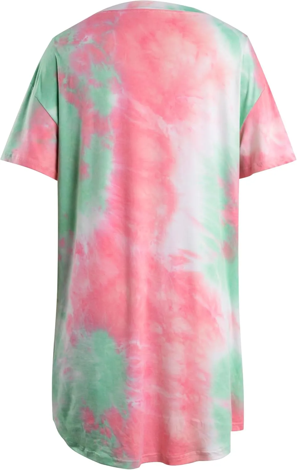MOUSYA Women Tie Dye Dress Short Sleeve T Shirt Dress Summer Casual Loose Mini Dress with Pockets
