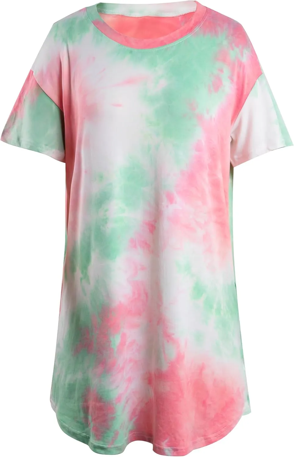 MOUSYA Women Tie Dye Dress Short Sleeve T Shirt Dress Summer Casual Loose Mini Dress with Pockets