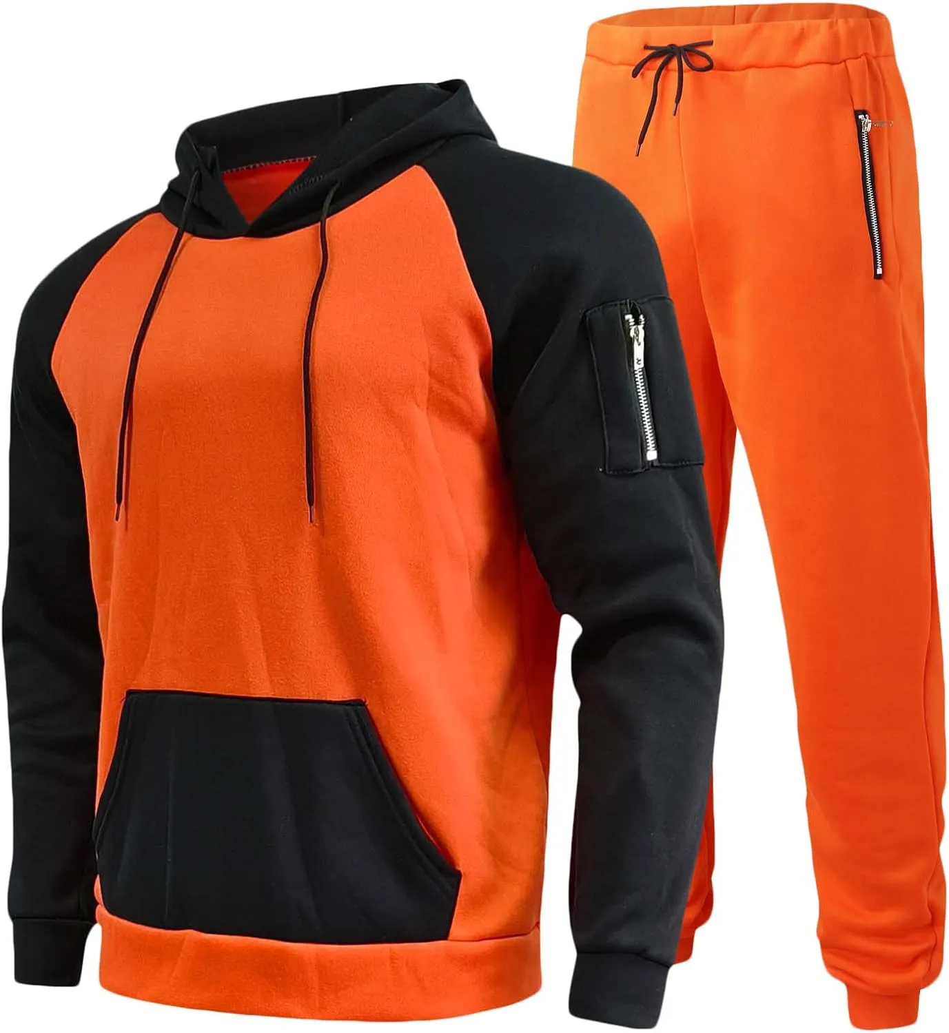 Muscularfit Mens Big and Tall Hoodies Pullover Color Block Long Sleeve Gym Workout Hoodies Casual Lightweight Sweatshirt 2023