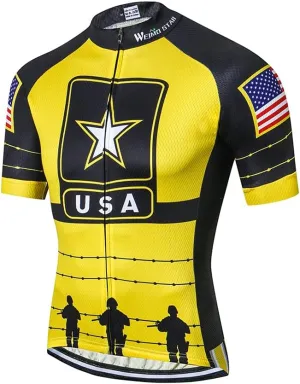 New Pro Full Zipper Men's Cycling Jersey Short Sleeve Riding Shirt USA