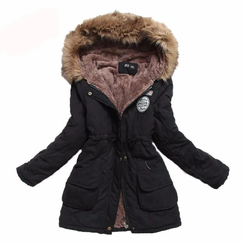 New Winter Women's Hooded Jacket Medium-lon plus size 4XL outwear - Sport's coat