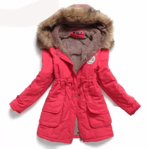 New Winter Women's Hooded Jacket Medium-lon plus size 4XL outwear - Sport's coat