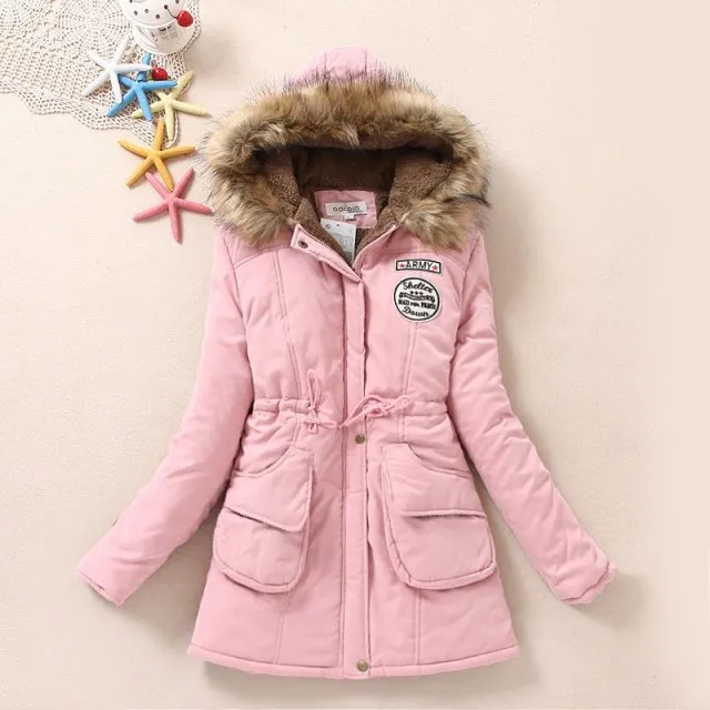 New Winter Women's Hooded Jacket Medium-lon plus size 4XL outwear - Sport's coat