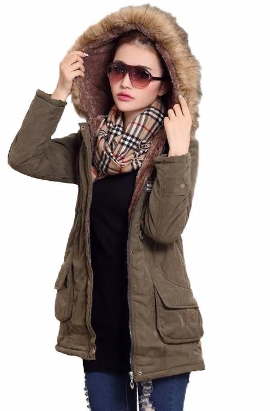 New Winter Women's Hooded Jacket Medium-lon plus size 4XL outwear - Sport's coat
