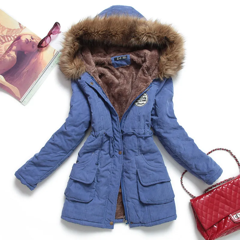 New Winter Women's Hooded Jacket Medium-lon plus size 4XL outwear - Sport's coat