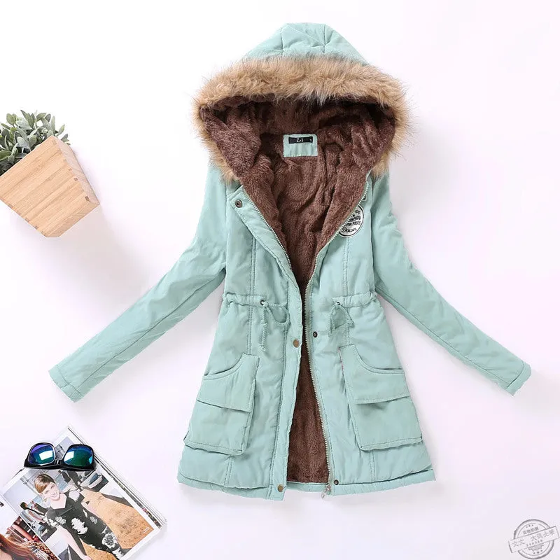 New Winter Women's Hooded Jacket Medium-lon plus size 4XL outwear - Sport's coat